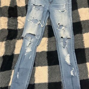 Hollister Light Wash Ripped Skinny Jeans
